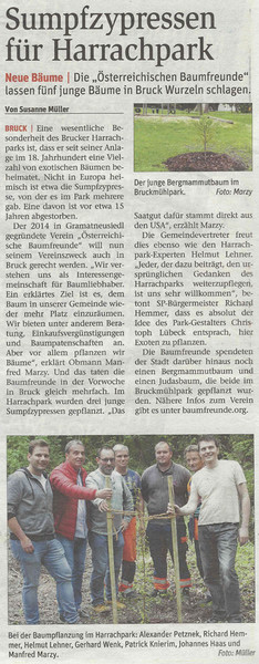 NÖN Artikel über die Pflanzung im Harrackpark